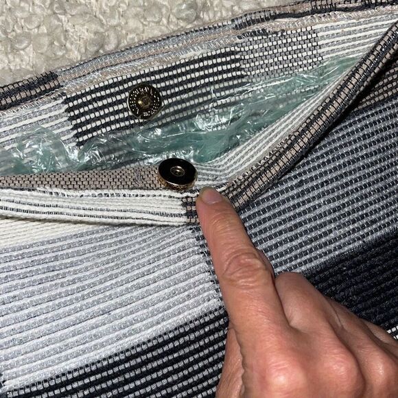 Loo Loo Bags Homemade Natural Boho Fringe Removable Tassel NWT Gray White 11” x‎ - Picture 3 of 5